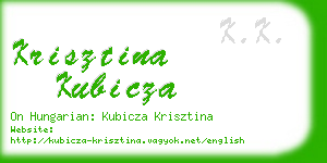 krisztina kubicza business card